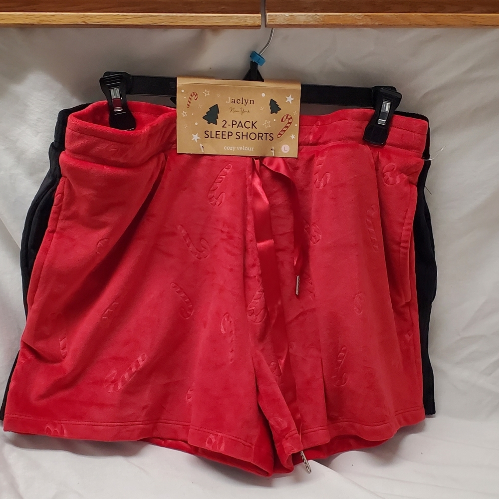 NWT Jaclyn 2-Pack Cozy Velour Sleep Shorts